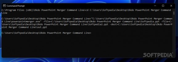 Okdo PowerPoint Merger Command Line screenshot