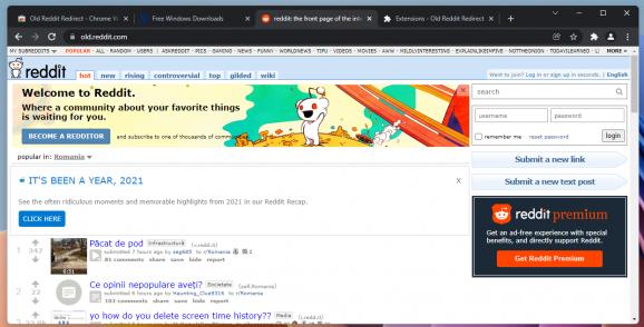Old Reddit Redirect screenshot