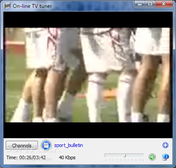 On-line TV tuner screenshot
