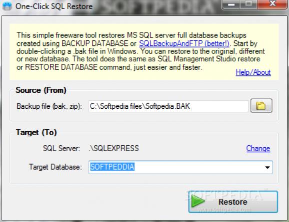 One-Click SQL Restore screenshot
