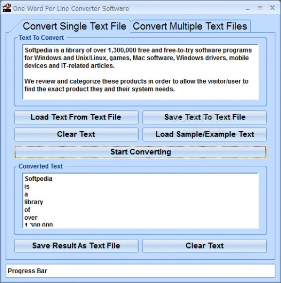 One Word Per Line Converter Software screenshot