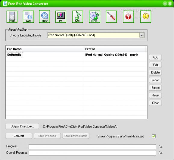 OneClick iPod Video Converter screenshot