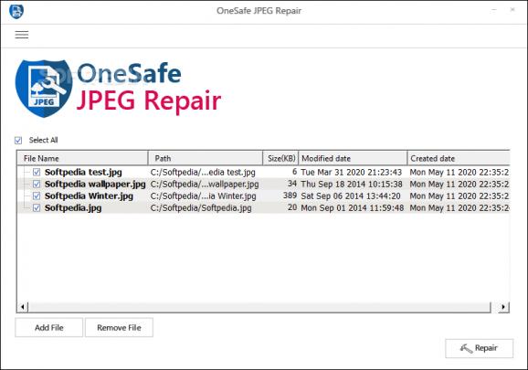 OneSafe JPEG Repair screenshot