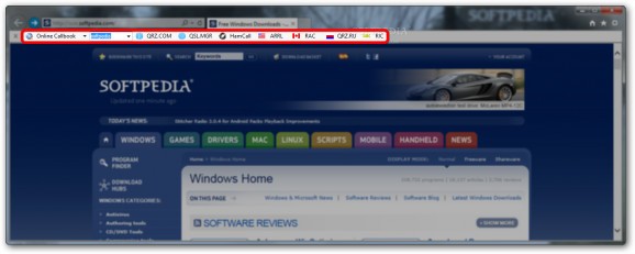 Online Callbook for IE screenshot