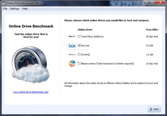 Online Drive Benchmark screenshot