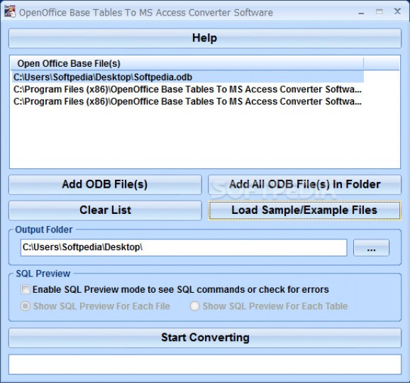 OpenOffice Base Tables To MS Access Converter Software screenshot