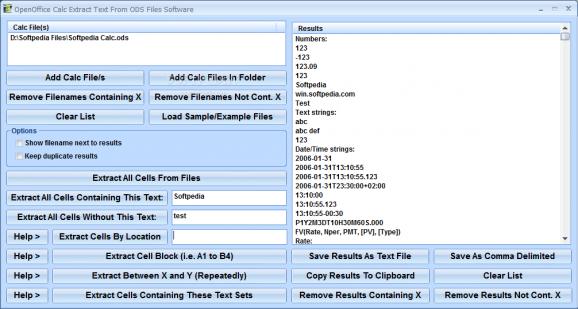 OpenOffice Calc Extract Text From ODS Files Software screenshot