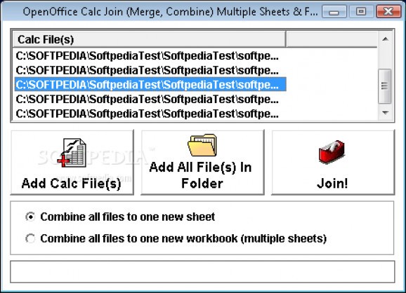 OpenOffice Calc Join (Merge, Combine) Multiple Sheets & Files Into One Software screenshot