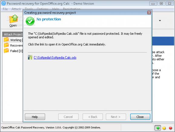 OpenOffice Calc Password Recovery screenshot