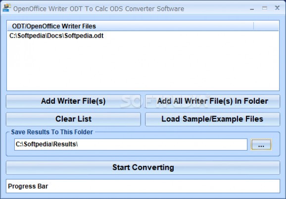 OpenOffice Writer ODT To Calc ODS Converter Software screenshot