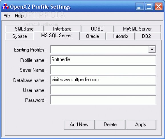 OpenX for MS SQL Server screenshot