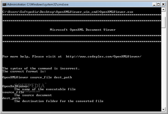 OpenXML Viewer Command Line screenshot