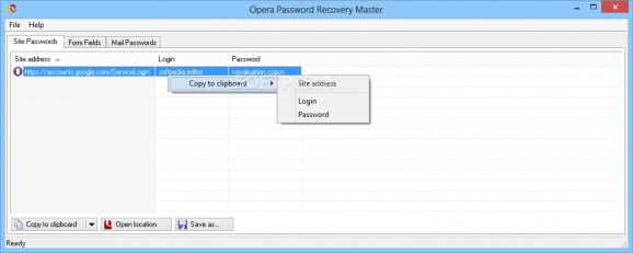 Opera Password Recovery Master screenshot