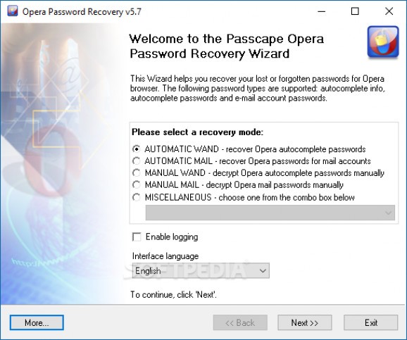 Opera Password Recovery screenshot