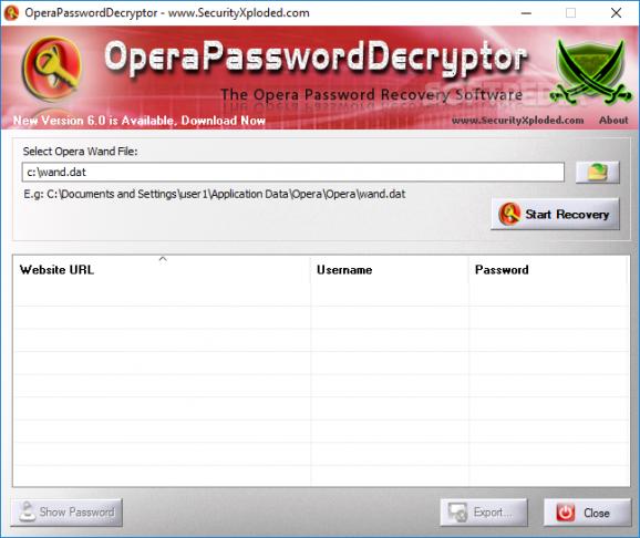 OperaPasswordDecryptor Portable screenshot