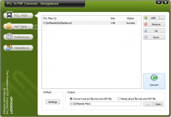 OpooSoft PCL To PDF Converter screenshot