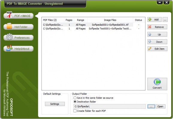 OpooSoft PDF To IMAGE Converter screenshot