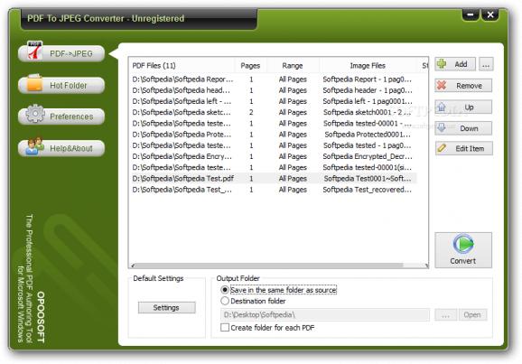 OpooSoft PDF To JPEG Converter screenshot