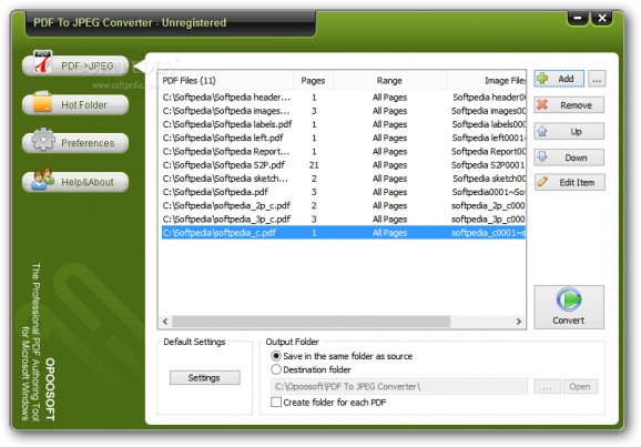 OpooSoft PDF To JPEG GUI + Command Line screenshot