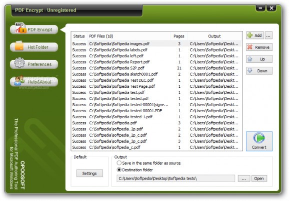 Opoosoft PDF Encrypt GUI + Command Line screenshot