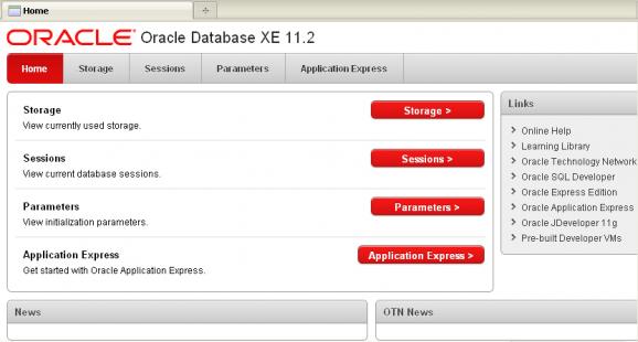 Oracle Database Express screenshot