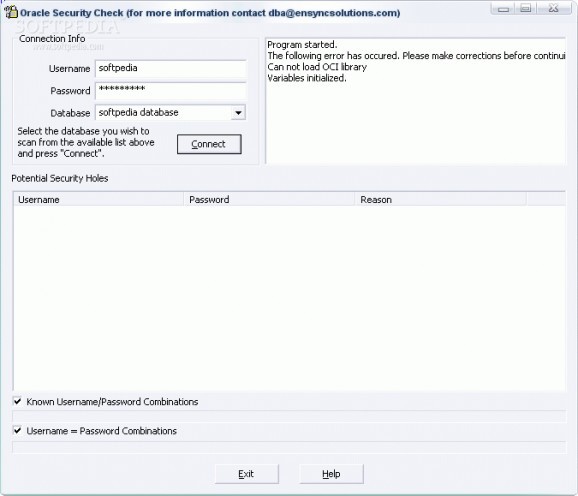 Oracle Security Check screenshot