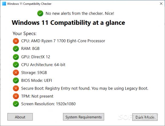 Windows 11 Compatibility Checker screenshot