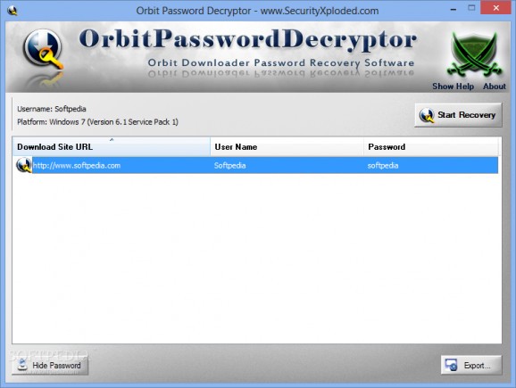 Orbit Password Decryptor Portable screenshot