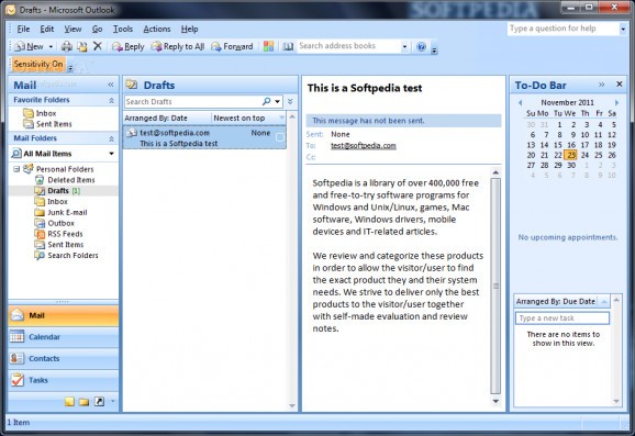 Outlook 2007 Message Sensitivity Plugin screenshot