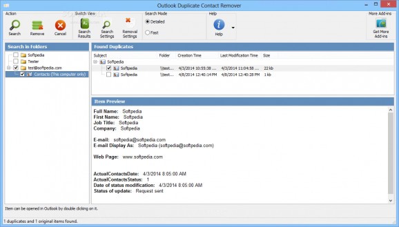 Outlook Duplicate Contact Remover screenshot