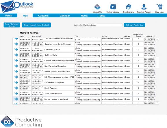 Outlook Manipulator Plug-in for FileMaker screenshot