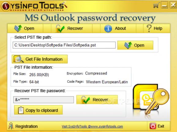 SysInfoTools Outlook PST Password Remover screenshot