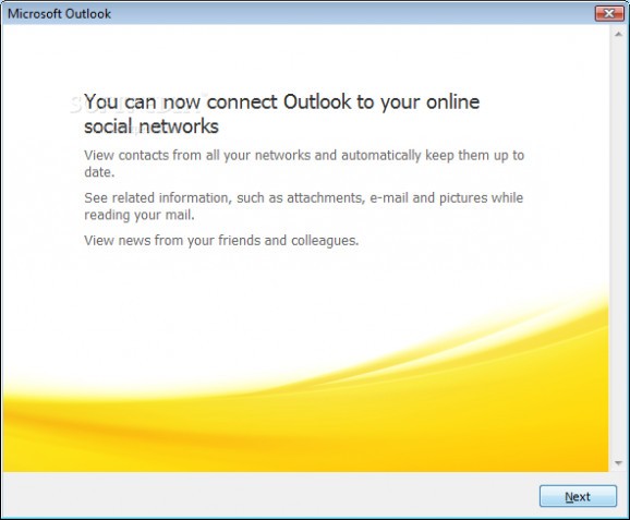 Microsoft Outlook Social Connector Provider for Facebook screenshot