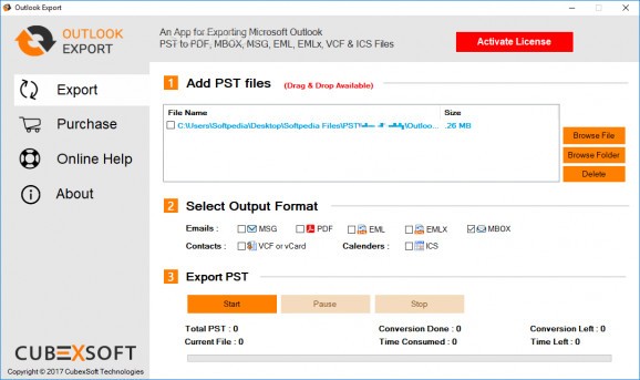 CubexSoft Outlook Export screenshot