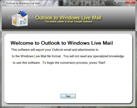 Outlook to Windows Live Mail screenshot