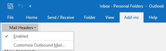 OutlookHeaders Add-in screenshot