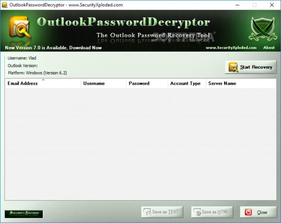 Portable OutlookPasswordDecryptor screenshot