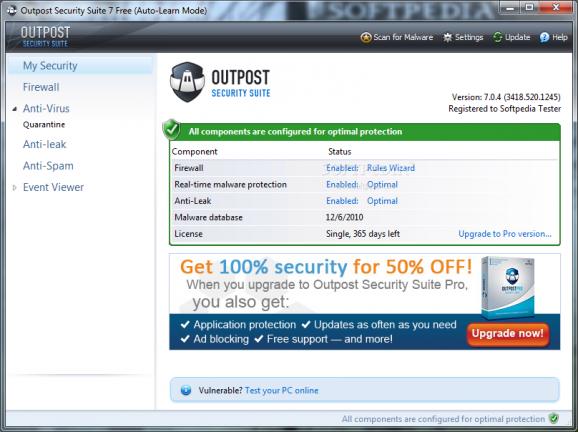 Outpost Security Suite Free screenshot
