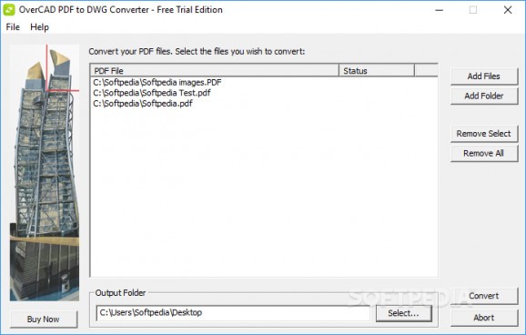 OverCAD PDF TO DWG Converter screenshot