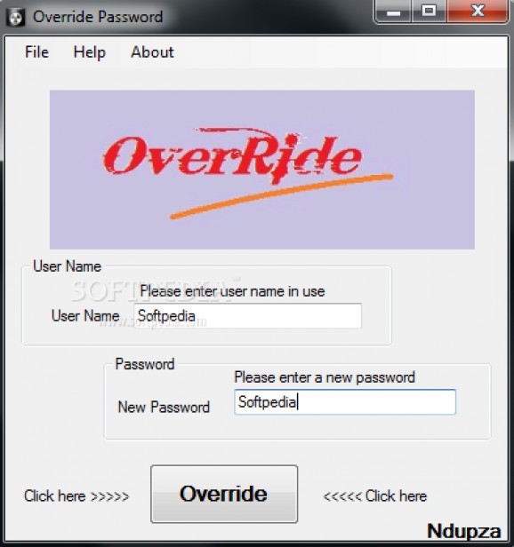 Override Password screenshot