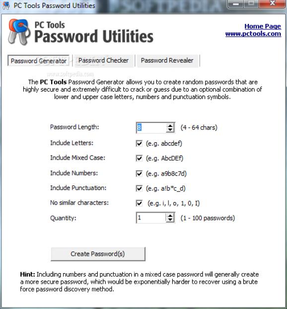 PC Tools Password Utilities screenshot