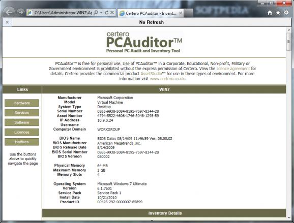 PCAuditor screenshot