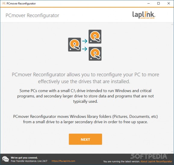 PCmover Reconfigurator screenshot