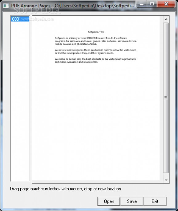 PDF Arrange Pages screenshot