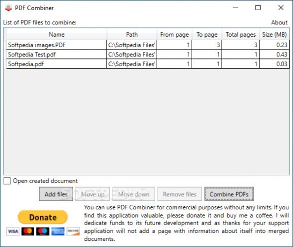 PDF Combiner Portable screenshot