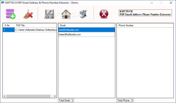 PDF Email and Phone Number Extractor screenshot