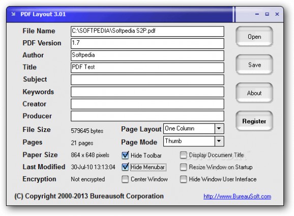 PDF Layout screenshot