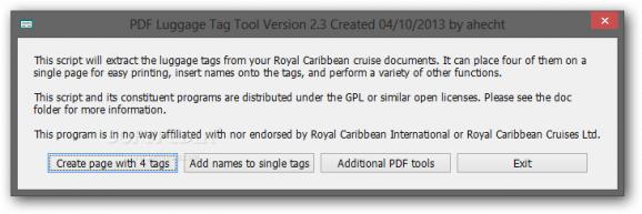 PDF Luggage Tag Tool screenshot