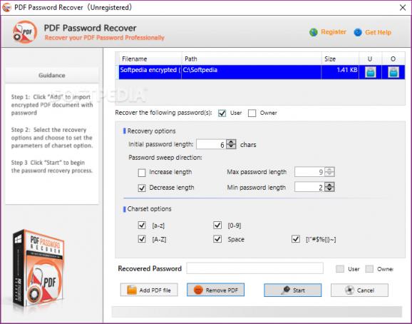 PDF Password Recover screenshot