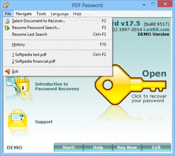 PDF Password screenshot